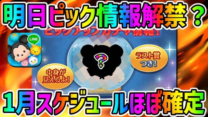 【明日ピック情報解禁？】1月スケジュールほぼ確定!!何が復活すると思う？【ツムツム】