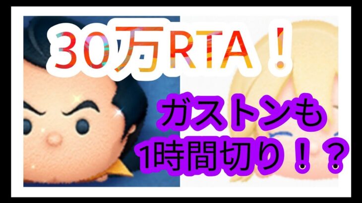 【ツムツム】ガストンで30万RTA！1時間切り⁉ナミネといい勝負！