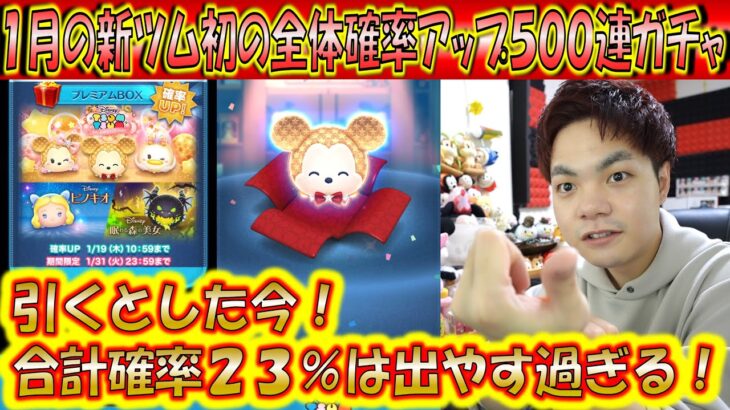 引くなら今！1月の新ツムが初の全体確率アップしているので500連ガチャ確率検証！【こうへいさん】【ツムツム】