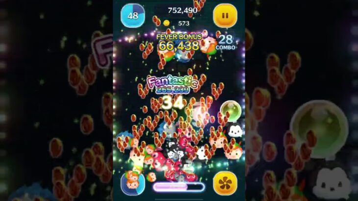 ツムツム 実は強い？「ピーターパン」スキル6  1フィーバー連続スキルループと奇跡の４０消去でコイン1,046枚の荒稼ぎ！