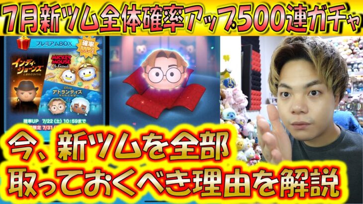 今7月の新ツムを引いておくべき理由を解説しながら７月新ツム全体最終確率アップ500連ガチャ確率検証！【こうへいさん】【ツムツム】