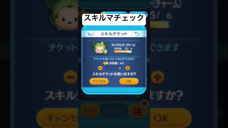 スキルマチェック　キャベツミッキー　スキチケ【ツムツム】