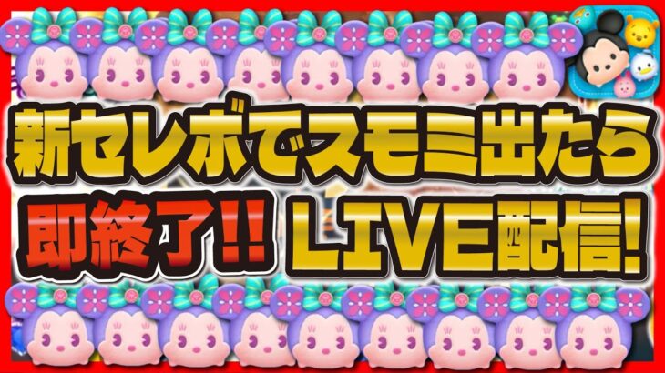 【ツムツム】セレボ引く！スモミが出たら即終了LIVE配信！！！やばい！時間がない！w