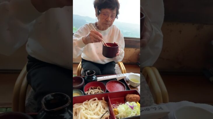 ９３歳ツムツムばあちゃん日帰り温泉♨️帰りにヒレカツうどん定食を食べる❗️👵