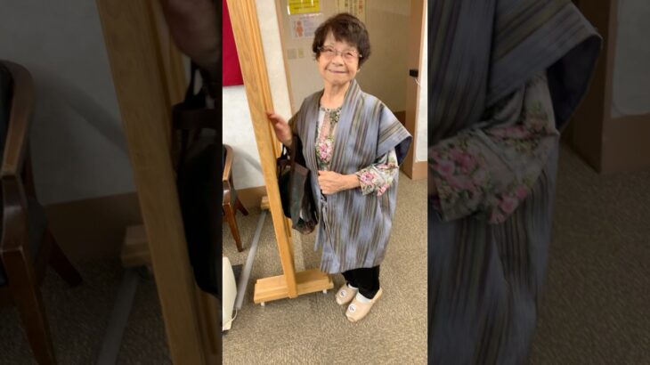 94歳ツムツムおばあちゃん 朝湯から上がりました　親切な方に背中流してもらいました👵♥️