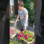 94歳ツムツムおばあちゃんお花に水💦やり👵♥️