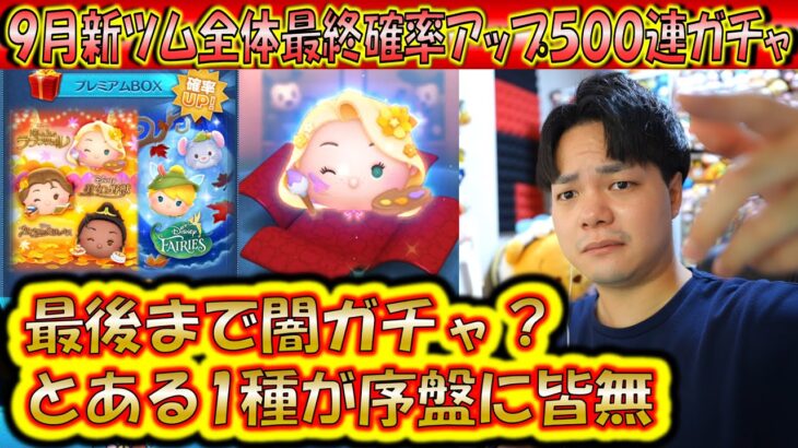 最後まで闇ガチャなのか・・・？9月の新ツム全体確率アップ500連ガチャ確率検証！【こうへいさん】【ツムツム】