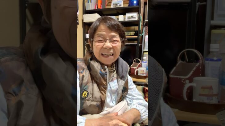 ９４歳ツムツムおばあちゃん朝のご挨拶👵暖かい布団から出るのイヤだー❗️デモ手代わりない😂がんばるか💪👵又今日も一日🎵❤️👵