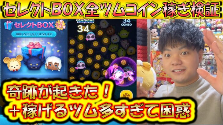 奇跡が起きたセレクトBOX全ツムコイン稼ぎ検証！2月第3弾のスキル1で稼げるセレボツムランキング！【こうへいさん】【ツムツム】