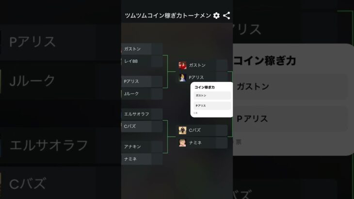 ツムツムコイン稼ぎ力トーナメント #shorts #ツムツム #ツムツムコイン稼ぎ #ツムツム最強