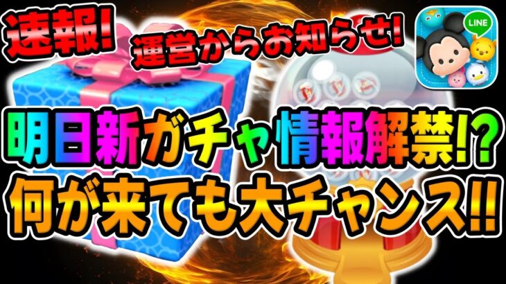 【ツムツム速報】運営からお知らせ来た!!明日新ガチャ情報解禁?なのでガチ予想してみた!!!