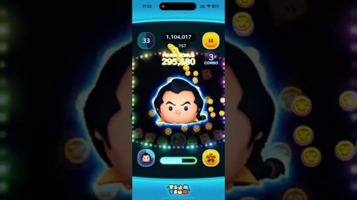 【ツムツム】ガストン　スキルマ　練習１ヶ月後
