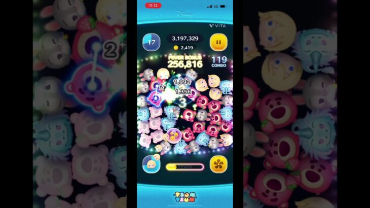ナミネスキル1脅威の3回消し！最終3494枚#ツムツム #ツムツム最強 #ゲーム #ショート #ディズニー #キンハー #ナミネ