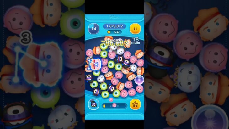 ツムツム　　　スポーティーマックス　スキル6MAX　　何このクソゲー！！マイツム落ちてこさせんアホ設定のクソゲー