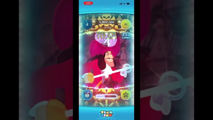 フック船長チャームも強い！#ツムツム #ツムツム最強 #ゲーム #ショート #ディズニー #shorts