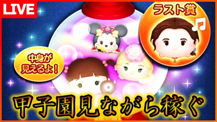甲子園準決勝&ガチャ情報見ながらコイン稼ぎ！8月21日【初見さん大歓迎】【コイン稼ぎ部】【ツムツム】